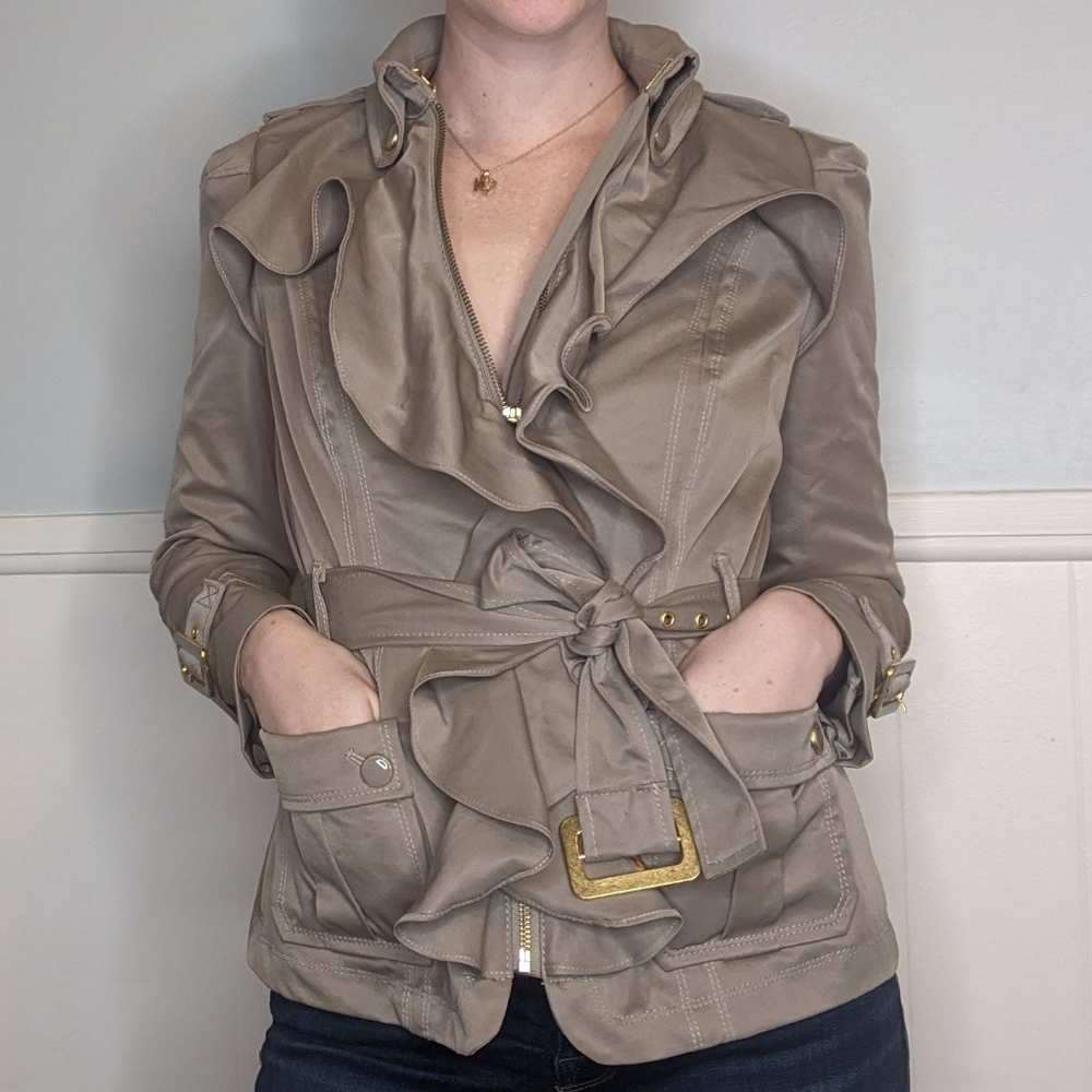 Anthropologie elevenses Ruffled Jacket